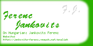 ferenc jankovits business card